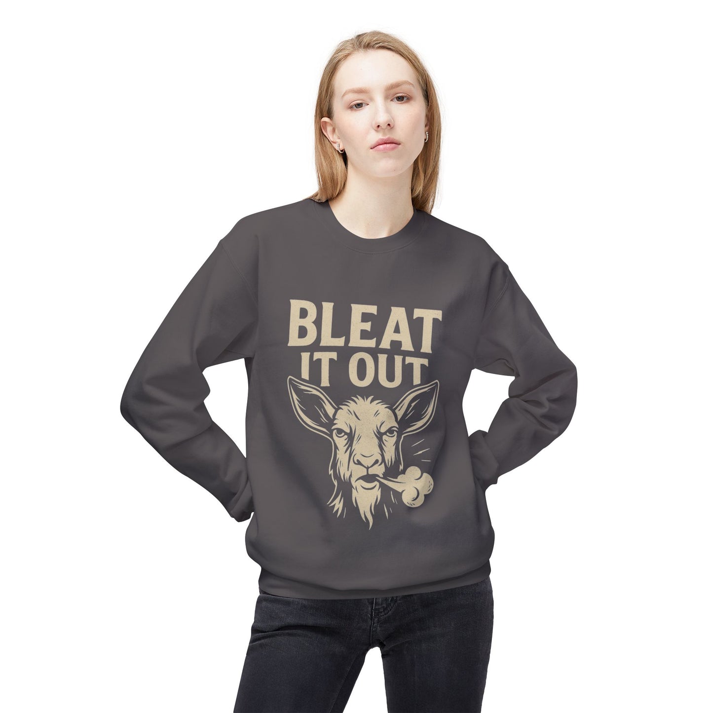 Bleet It Out Sweatshirt, Cozy Unisex Fleece Crewneck, Fun Farm Animal Gift, Perfect for Fall Gatherings, Casual Everyday Wear