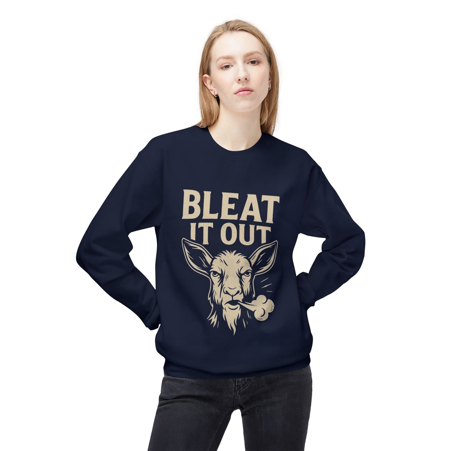 Bleet It Out Sweatshirt, Cozy Unisex Fleece Crewneck, Fun Farm Animal Gift, Perfect for Fall Gatherings, Casual Everyday Wear