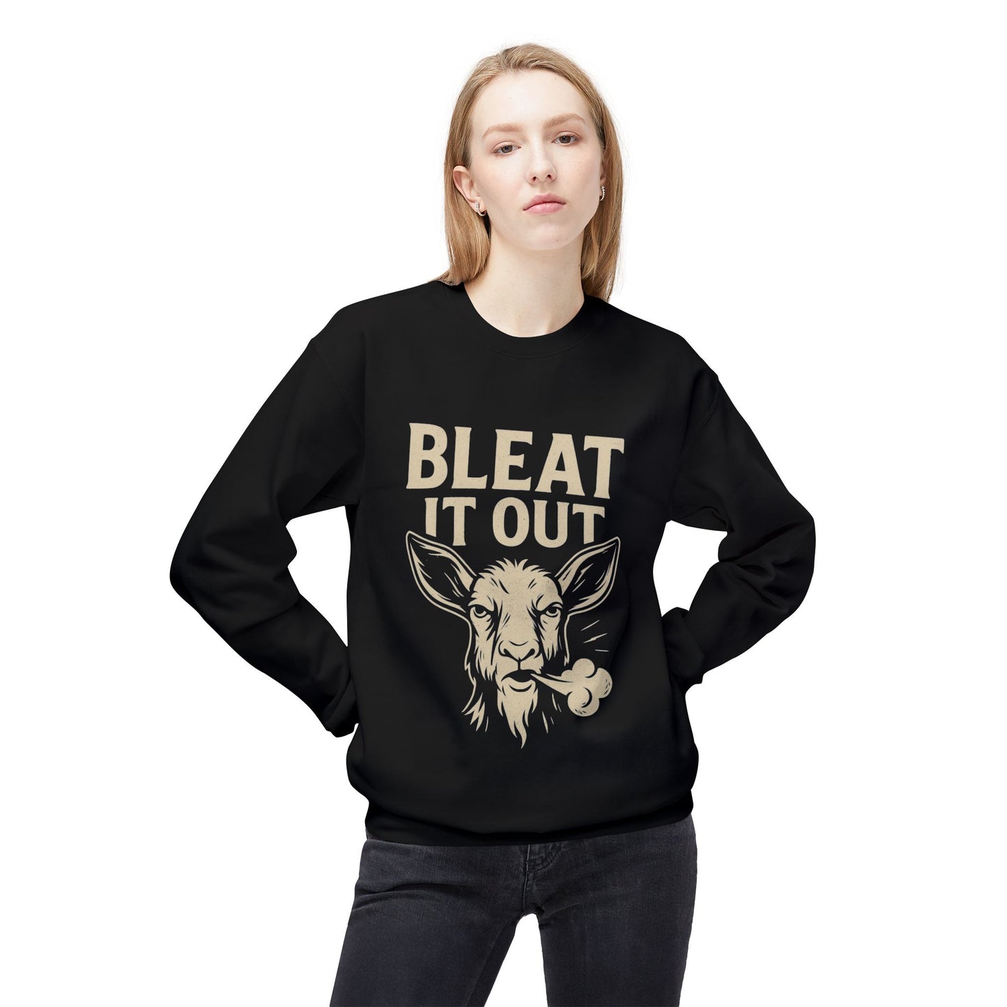 Bleet It Out Sweatshirt, Cozy Unisex Fleece Crewneck, Fun Farm Animal Gift, Perfect for Fall Gatherings, Casual Everyday Wear