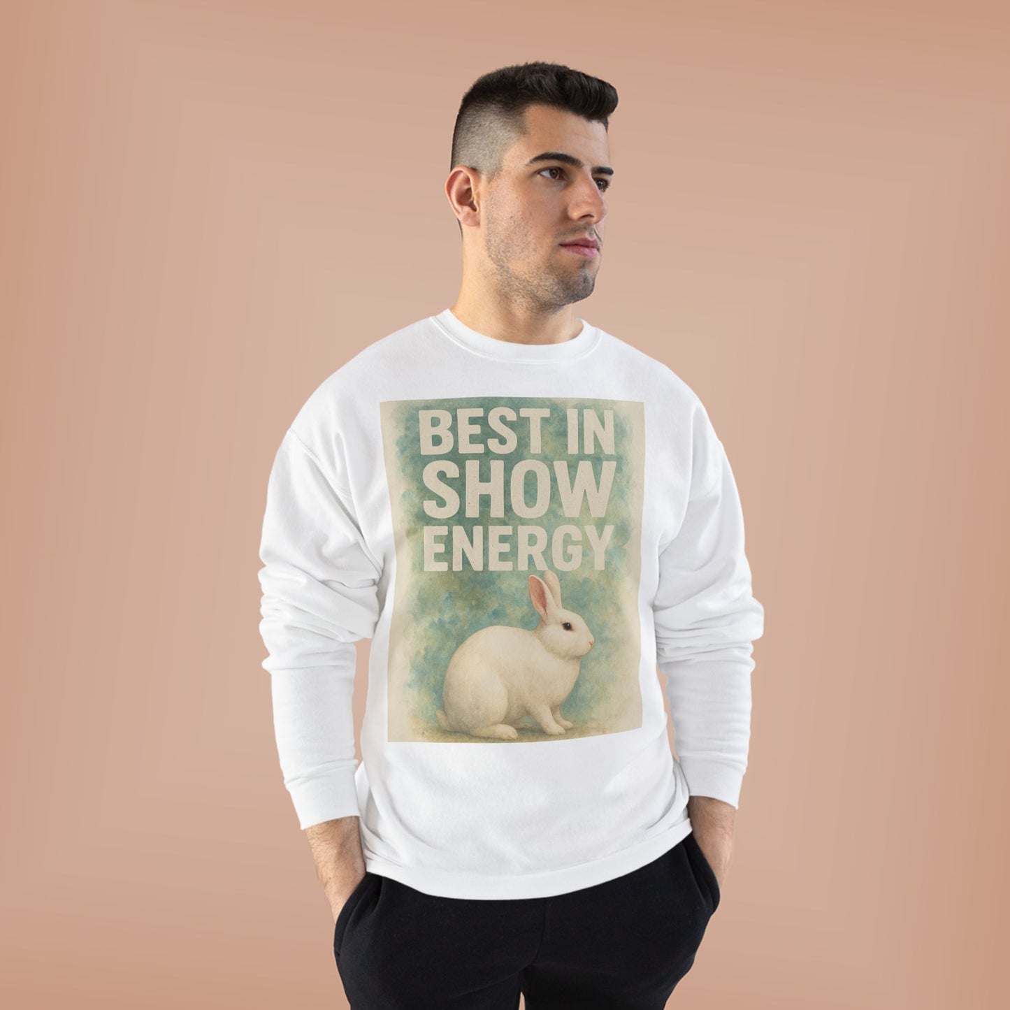 Eco-Friendly Crewneck Sweatshirt, Best in Show Energy, Bunny Graphic, Gift for Animal Lovers, Cozy Fashion, EcoSmart Apparel, Perfect [...]