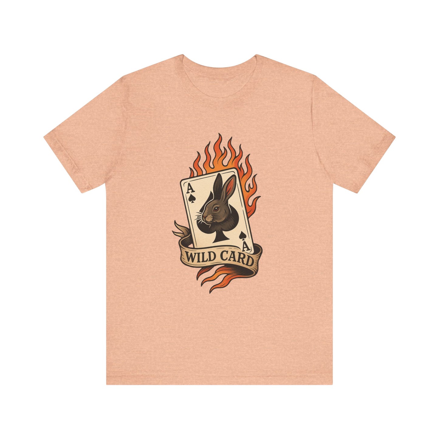 Wild Card Rabbit T-Shirt, Unisex Short Sleeve Tee, Fun Graphic Tee, Casual Summer Top, Gift for Gamers & Animal Lovers