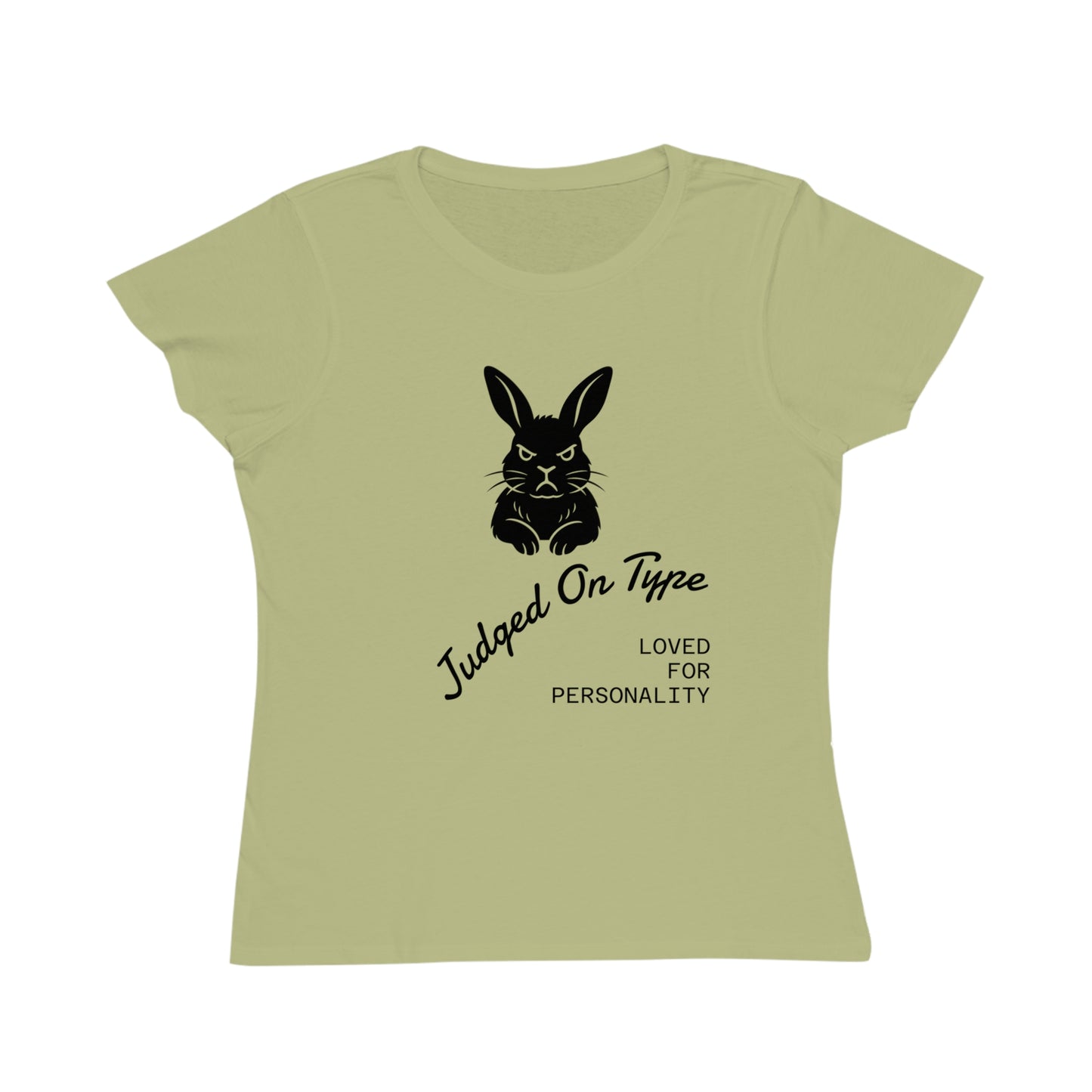 Organic Women's Classic T-Shirt - "Judged On Type" Bunny Design, Casual Wear, Gift for Animal Lovers, Birthday, Everyday Style