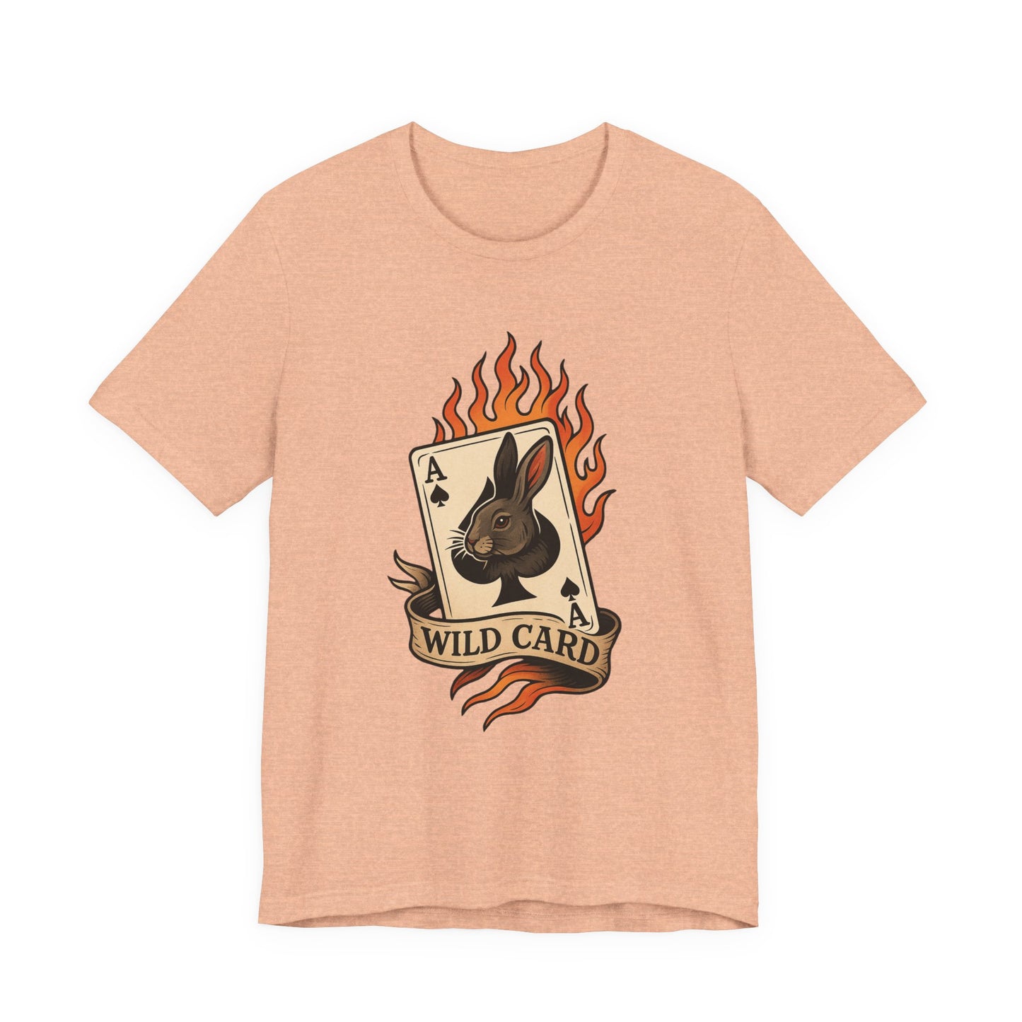 Wild Card Rabbit T-Shirt, Unisex Short Sleeve Tee, Fun Graphic Tee, Casual Summer Top, Gift for Gamers & Animal Lovers