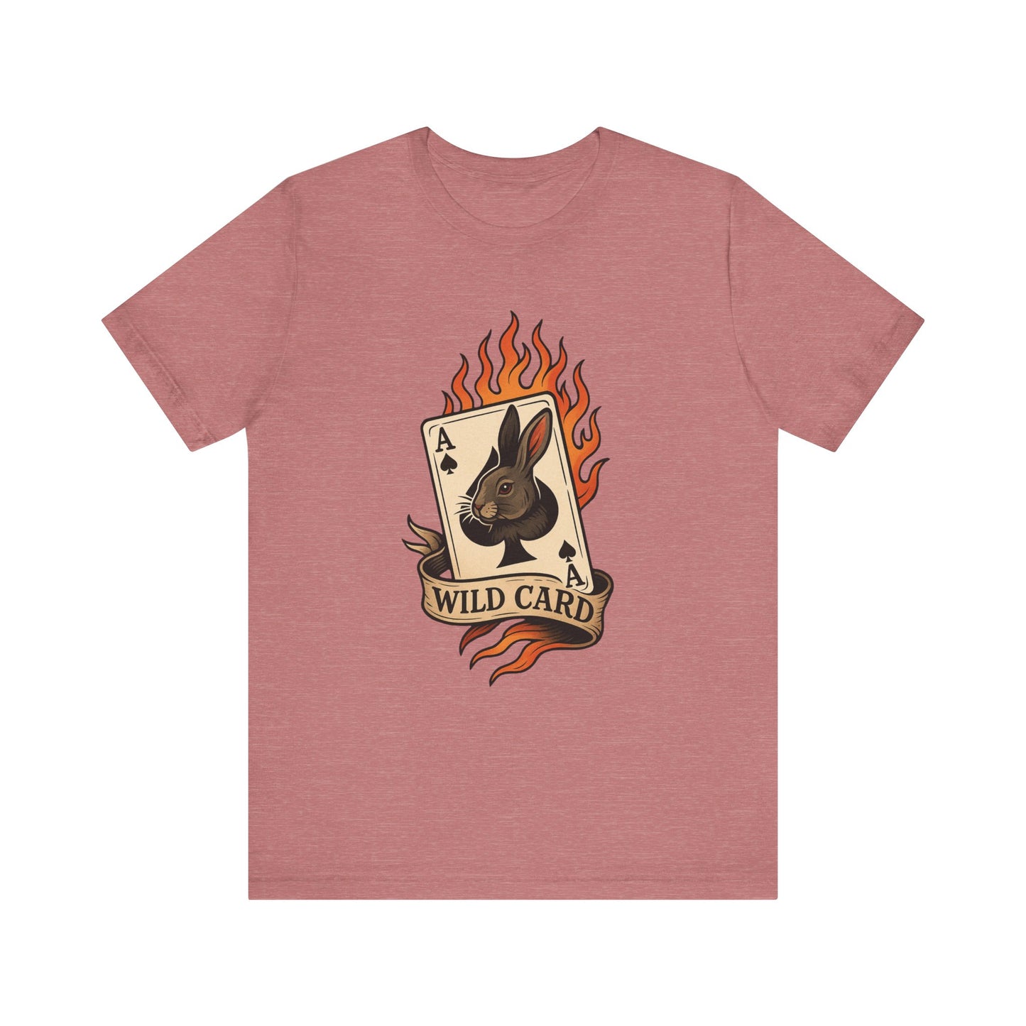 Wild Card Rabbit T-Shirt, Unisex Short Sleeve Tee, Fun Graphic Tee, Casual Summer Top, Gift for Gamers & Animal Lovers