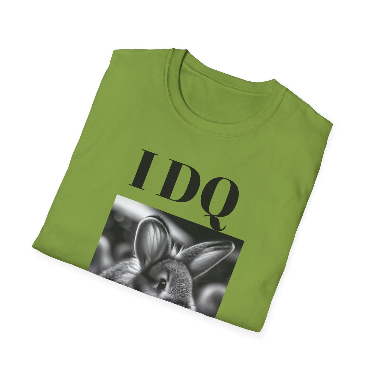 Cute Bunny Graphic Tee - I DQ for Fun, Unisex Softstyle T-Shirt, Funny Animal Shirt, Gift for Animal Lovers, Casual Wear, Easter Gift