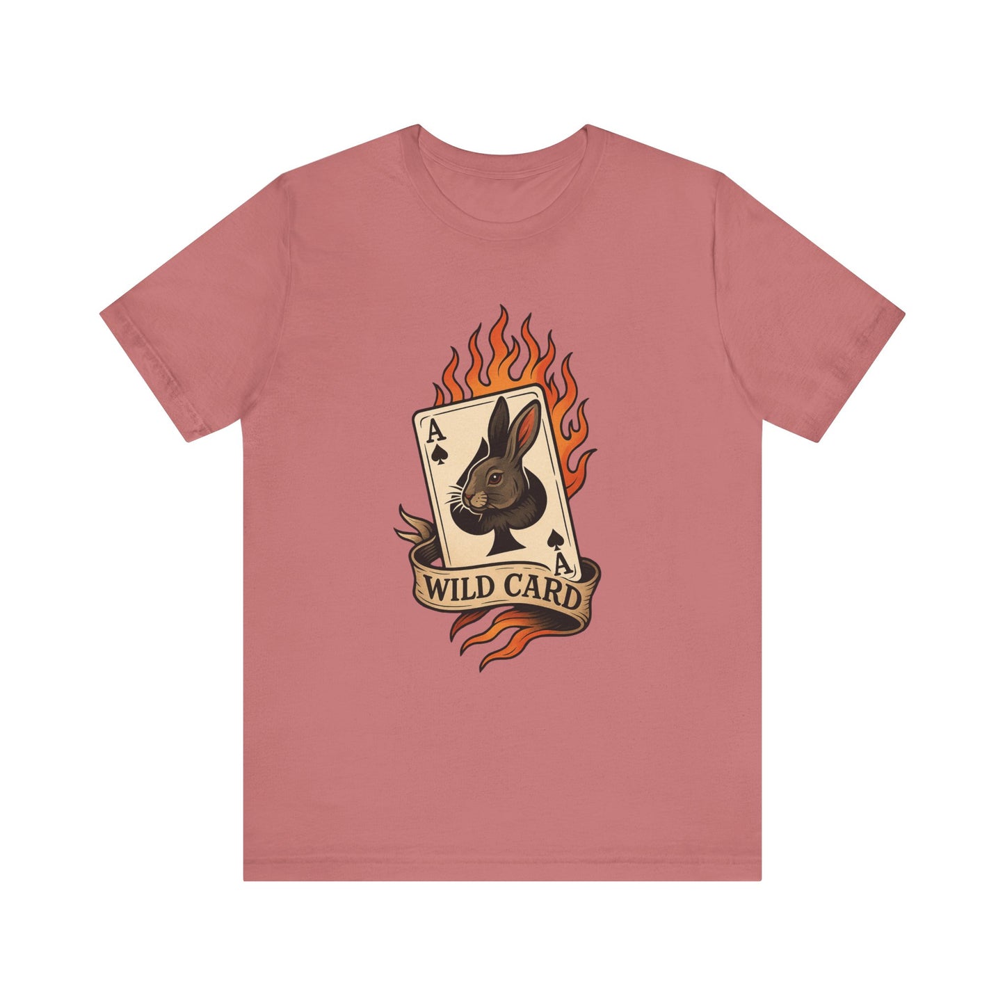 Wild Card Rabbit T-Shirt, Unisex Short Sleeve Tee, Fun Graphic Tee, Casual Summer Top, Gift for Gamers & Animal Lovers