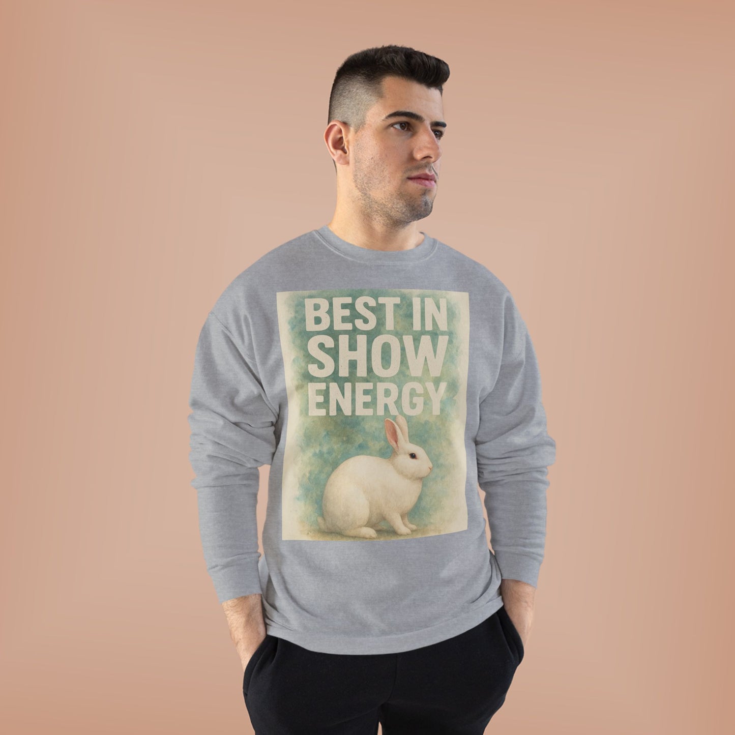Eco-Friendly Crewneck Sweatshirt, Best in Show Energy, Bunny Graphic, Gift for Animal Lovers, Cozy Fashion, EcoSmart Apparel, Perfect [...]